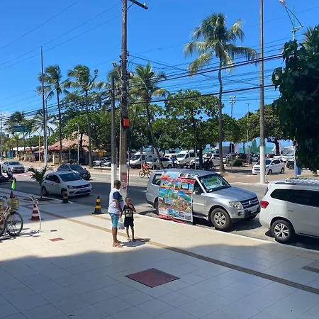 Apto 302 - Linda vista à beira mar na praia de pajuçara em Maceió com tela de proteção Exterior foto